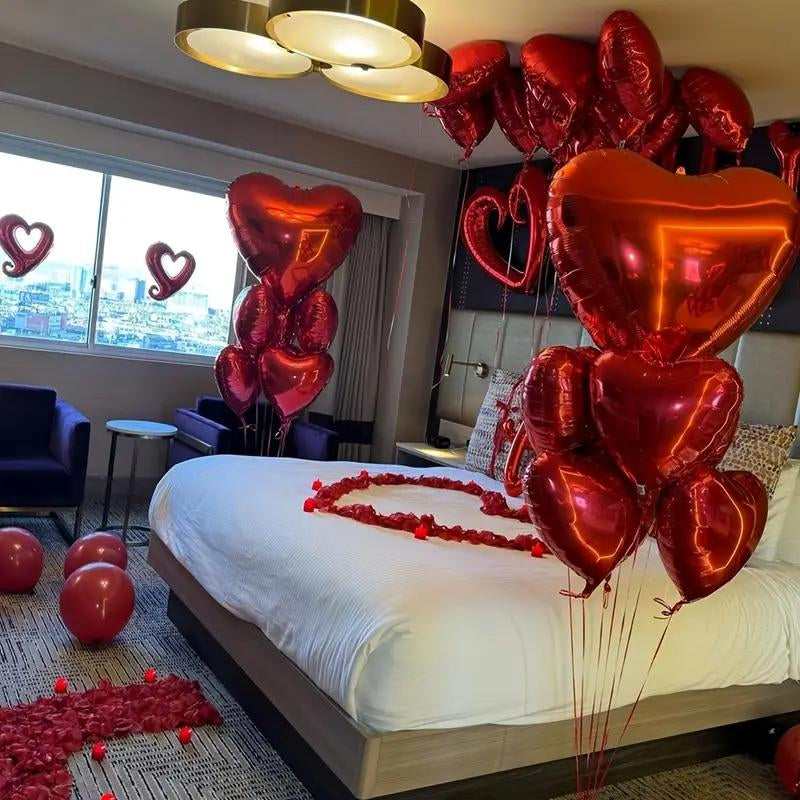 Valentine'S Day Decoration Set, Heart Shaped Balloons & I Love You Sign, Romantic Wedding Anniversary Proposals, Perfect Gift for Couples