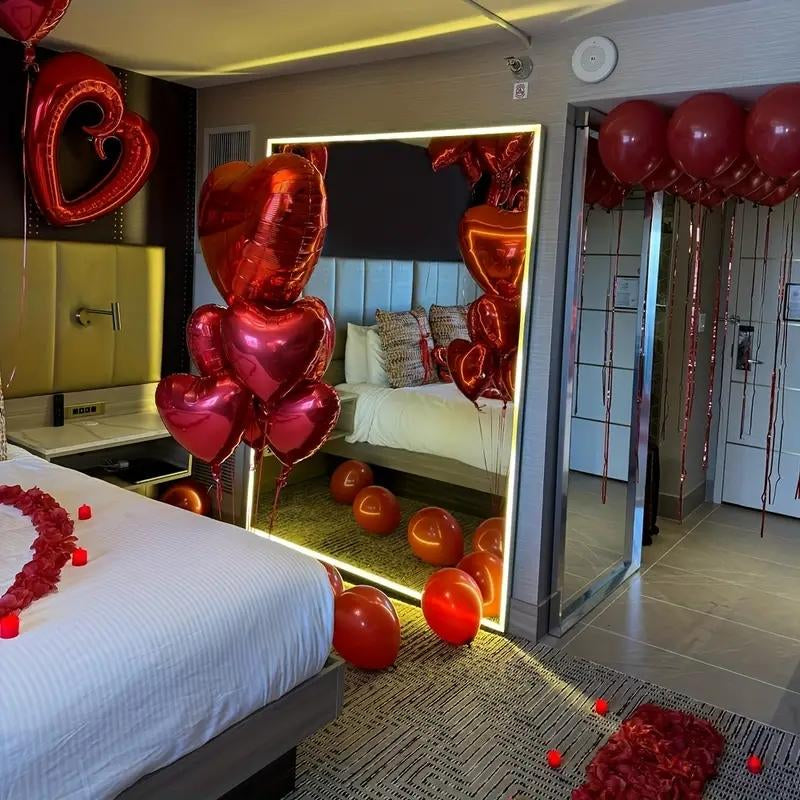 Valentine'S Day Decoration Set, Heart Shaped Balloons & I Love You Sign, Romantic Wedding Anniversary Proposals, Perfect Gift for Couples